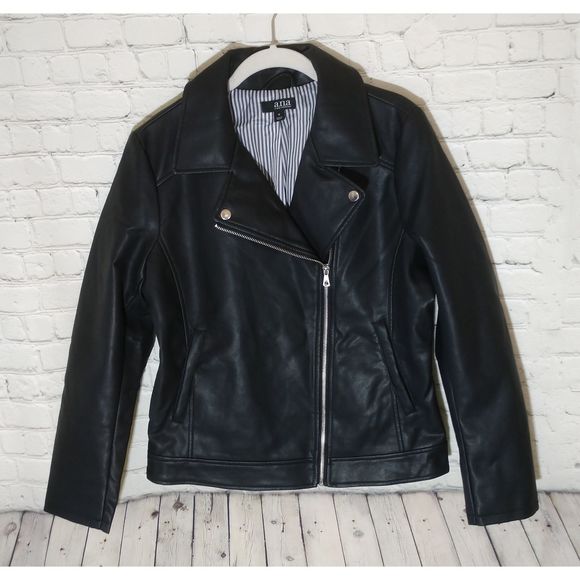 a.n.a Jackets & Blazers - a.n.a Faux black leather jacket, M